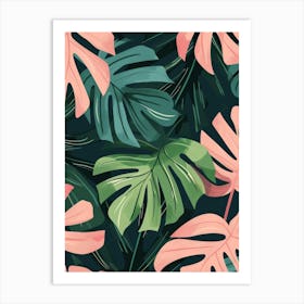 Tropical Leaves Wallpaper 6 Art Print