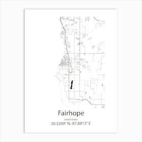 Fairhope,United States Minimalist Map Art Print