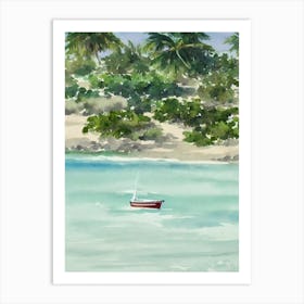 Ambergris Cay Turks And Caicos Watercolour Tropical Destination Art Print