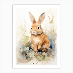 Bunny Drawing Rabbit Prints Watercolour 3 Art Print
