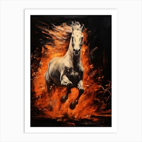 A Horse Painting In The Style Of Palette Negative Painting 2 Art Print