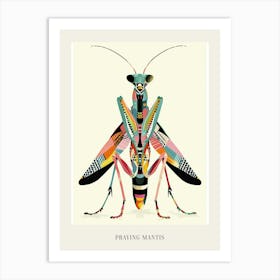 Colourful Insect Illustration Praying Mantis 17 Poster Art Print