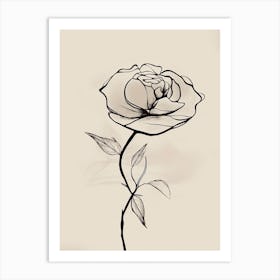 Rose Line Art Abstract 1 Art Print