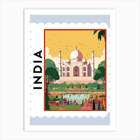 India Travel Stamp Poster Art Print