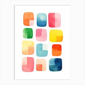 Watercolor Squares 2 Art Print