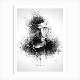 Drake Rapper Sketch Art Print