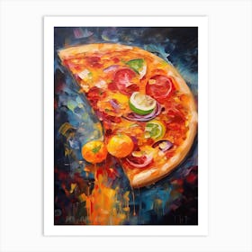 A Slice Of Pizza Oil Painting 2 Art Print