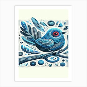 Domino Blue Bird Framed Print Art Print