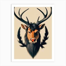 Deer Head 44 Art Print
