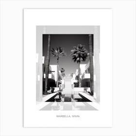 Poster Of Marbella, Spain, Black And White Old Photo 1 Art Print