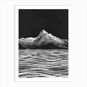 Ben More Crianlarich Mountain Line Drawing 4 Art Print