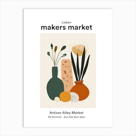 Lisbon Artisan Alley Market Art Print