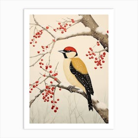 Bird Illustration Woodpecker 1 Art Print