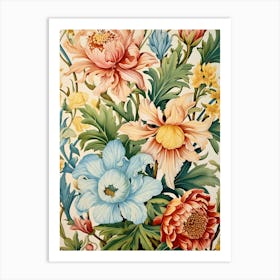 Floral Wallpaper 55 Art Print