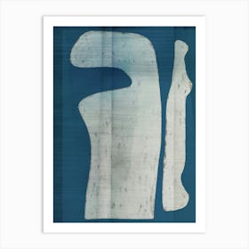 Abstract Blue Shapes Art Print