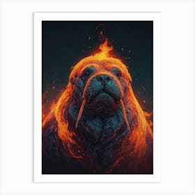 Fire Walrus Art Print