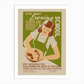 Evening School - Vintage poster Art Print