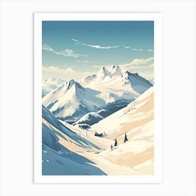 Whistler Blackcomb   British Columbia, Canada, Ski Resort Illustration 7 Simple Style Art Print