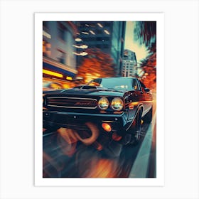 Dodge Challenger In The City Art Print