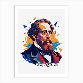 Charles Dickens Portrait WPAP Pop Art Art Print