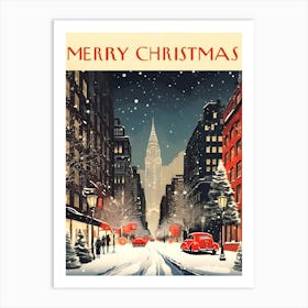 Merry Christmas In New York City Art Print