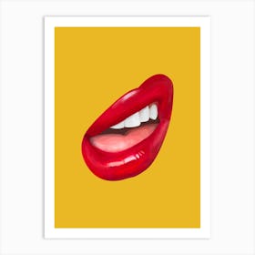 Lips (yellow) Art Print