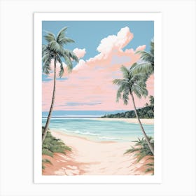 A Canvas Painting Of Pink Sands Beach, Harbour Island 2 Art Print