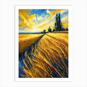 Slavonian Golden Wheat Fields Art Print