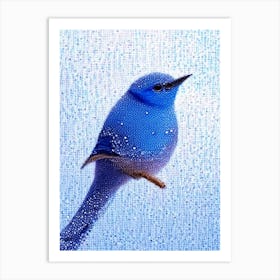 Bluebird Pointillism Bird Art Print