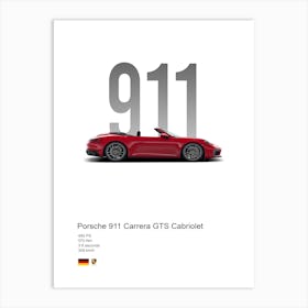 911 Carrera Gts Cabriolet Porsche Art Print