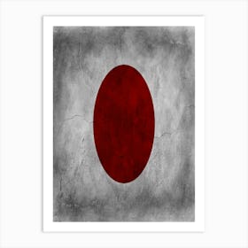 Japan Flag Texture Art Print