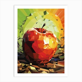 Low Poly Apple 1 Art Print