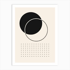 Black And White Circles 1 Art Print