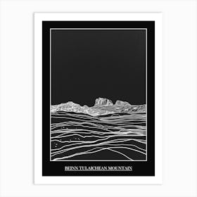 Beinn Tulaichean Mountain Line Drawing 5 Poster Art Print