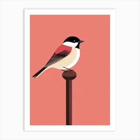 Minimalist Carolina Chickadee 1 Illustration Art Print