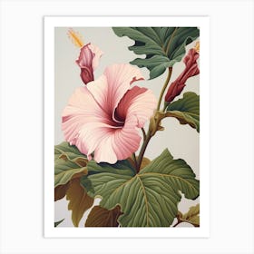 Floral Illustration Hibiscus 4 Art Print