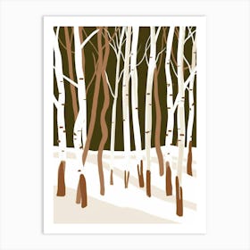 Birch Trees In Winter Art Print