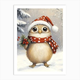 Christmas Owl 1 Art Print