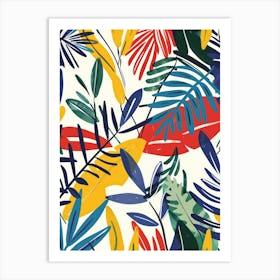 Tropical Leaves Seamless Pattern 22 Art Print