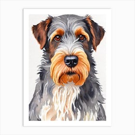 Wirehaired Vizsla Watercolour Dog Art Print