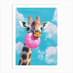 Giraffe Chewing Gum 2 Art Print