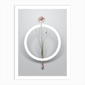 Vintage Autumn Onion Minimalist Flower Geometric Circle on Soft Gray Art Print