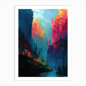 Abstract Landscape Painting | Pixel Art Series Art Print