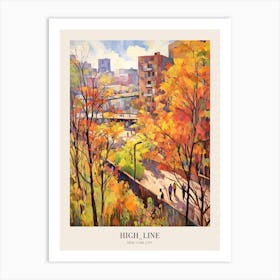 Autumn City Park Painting High Line Park New York City Poster Art Print