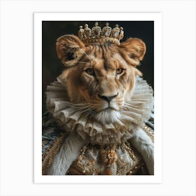 Royal Rococo Lioness Art Print