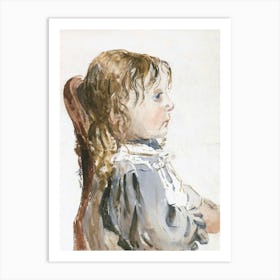 Girl In A Pinafore, David Cox Art Print