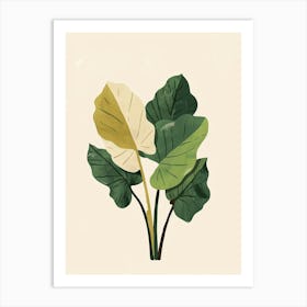 Elephant Ear Plant Minimalist Illustration 1 Art Print