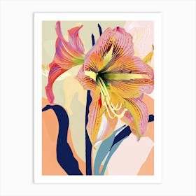 Colourful Flower Illustration Amaryllis 8 Art Print