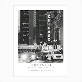 Chicago Usa Black And White Art Print