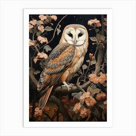 Dark And Moody Botanical Barn Owl 3 Art Print